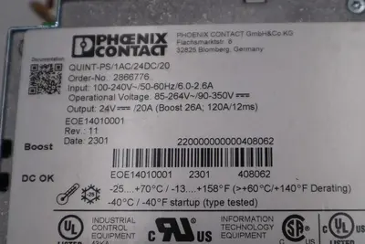 Phoenix Contact 2866776 QUINT-PS/1AC/24DC/20 Power Supply STOCK 1814B