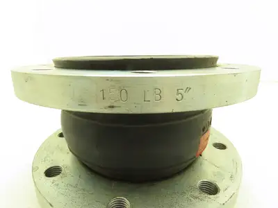 Rubber Expansion Joint 5" Steel Flange #150 8-Bolt Threaded