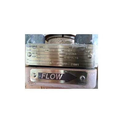 USED 1" FLOWSERVE AIR ACTUATED GLOBE VALVE