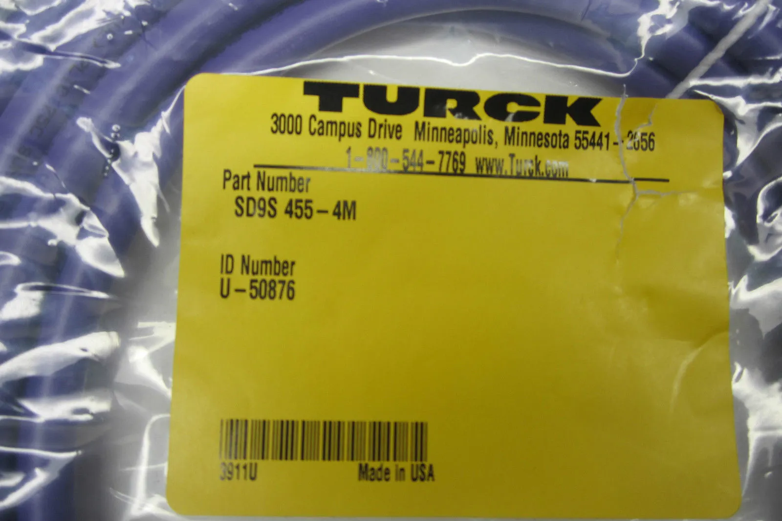 NEW TURCK SD9S-455-4M CORDSET U-50876 SD924554M