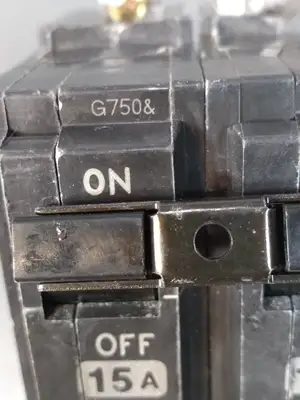 GE E-11592 15 Amp 2 pole screw on Breaker Loc4D19