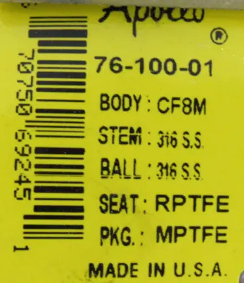 NEW APOLLO 76-100-01 BALL VALVE 3" 7610001