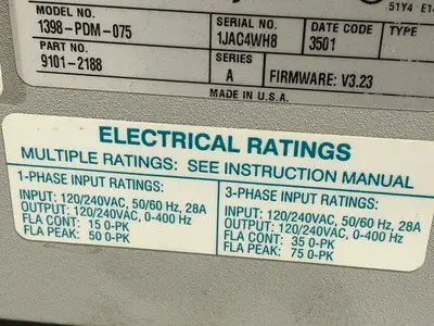 Used 2001 ALLENBRADLEY 1398PDM075 Servo Drives Ohio US | HGR 24 #1508116