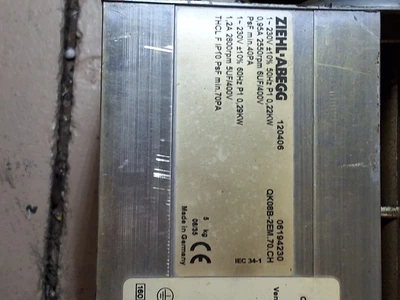 ZIEHL-ABEGG QK08B-2EM.70.CH OVEN VENTILATION BLOWER / COOLING FAN