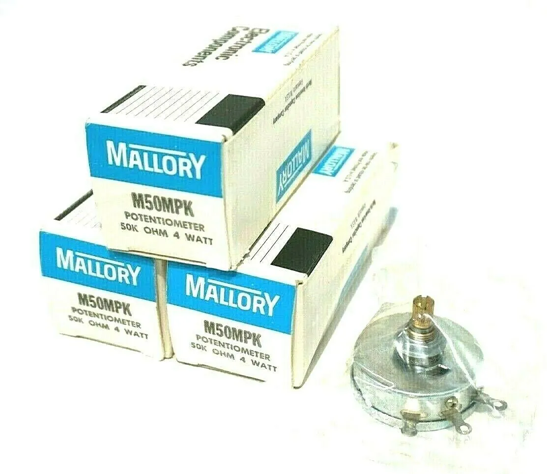 3 NEW MALLORY M50MPK POTENTIOMETERS