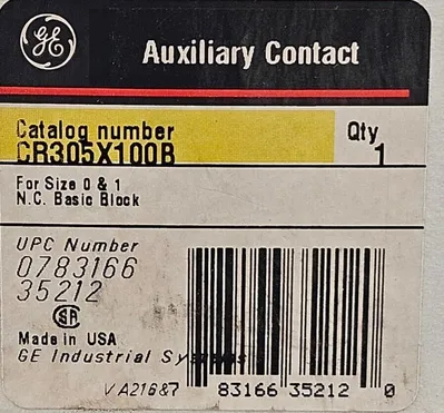 GE CR305X100B Contactor Normally Closed Nc Auxiliary Aux Contact. Loc4C-21