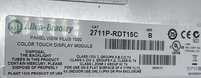 Used ALLEN-BRADLEY ALLEN-BRADLEY 2711P-T15C4A8 SER A Automation Control (HMI) | ND Industrial Surplus #1214342