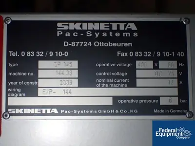 USED Skinetta Skinetta Case Packer, Model CP145