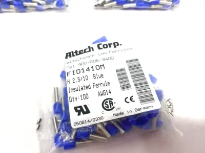 New | in-Stock Altech Crimp Ferrule Terminals 14AWG/2.5sqmm PACK OF 100, LOT OF 3 Electrical Fittings Michigan US | Maverick Industrial Sales #1390895