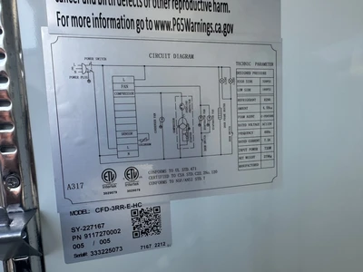 171-0177 3 Door Reach In Self Contained Cooler