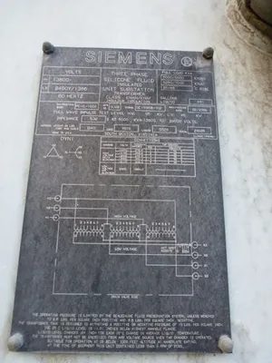 5000 KVA Siemens Silicone Transformer, 13.8KV Pr, 2400Y/1386V Se