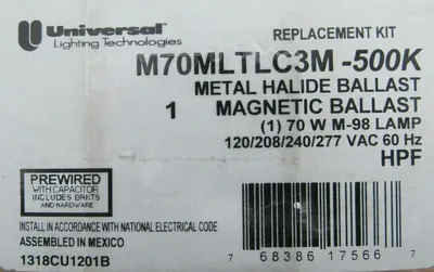NEW UNIVERSAL LIGHTING M70MLTLC3M-500K MAGNETIC BALLAST M70MLTLC3M500K