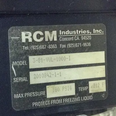 USED RCM INDUSTRIES 3-81-VUL-1000-1