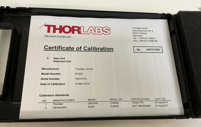 USED Thorlabs S130C