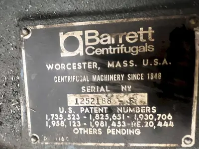 USED BARRETT 125 CLARIFUGE