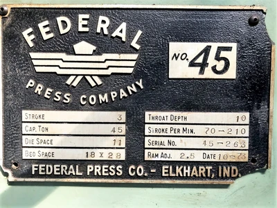 USED 1973 FEDERAL FEDERAL 45 PRESS