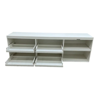 Six Cubby Tv Stand/ Media Console w/ 4 pull-out Shelves 8x2x3
