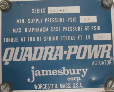 NEW JAMESBURY C60S-II QUADRA POWER ACTUATOR C60SII
