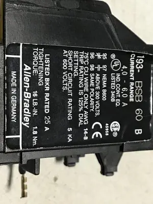 USED ALLEN BRADLEY 193-BSB 60 SER B