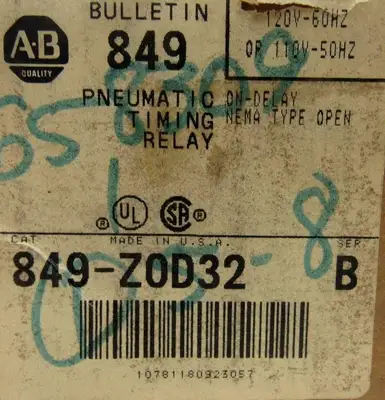 NEW ALLEN BRADLEY 849-Z0D32 TIMING RELAY 849Z0D32