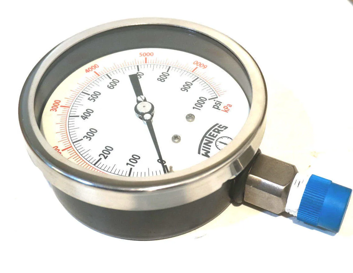 NEW WINTERS PRESSURE GAUGE 0-1000PSI