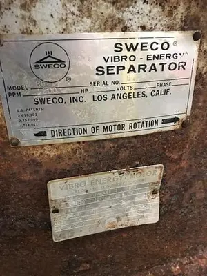 Sweco 60 inch Vibro-energy Separator