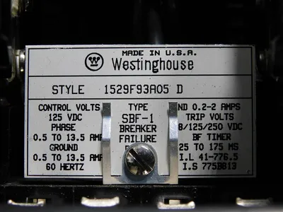 Westinghouse 1529F93A05 D Circuit Breaker Failure Relay No Glass In Cover Used