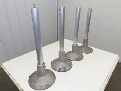 Aluminum Pedestal Base Round Pipe Conveyor Leg Stand Adj Height 24"-28" Set of 4