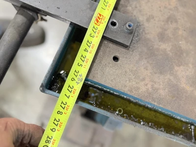 1 1/2" Steel Layout Fabrication Table Shuttle Table 23' x 10' w/ Coolant Trough