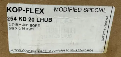 NEW KOP-FLEX 254-KD-20-LHUB DISC COUPLING HUB 2.748+.001 BORE