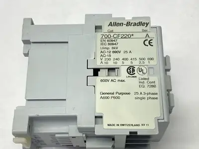 USED ALLEN-BRADLEY SER. A CONTROL RELAY 110/120V COIL 4-POLE
