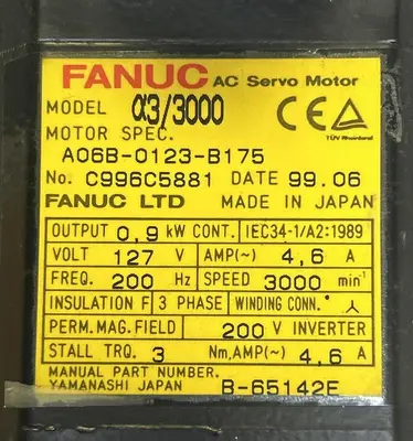 Used FANUC A06B-0123-B175 Servo Motors Ohio US | Surplus Asset Holdings #1188644