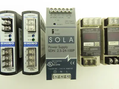 Various Mfr Power Supply 24VDC 2.5A Out 120/240VAC 1Ph In Lot of 9