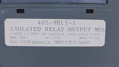 Facts Engineering / Siemens 405-9RLY-I Simatic Relay Output Module No Door Used