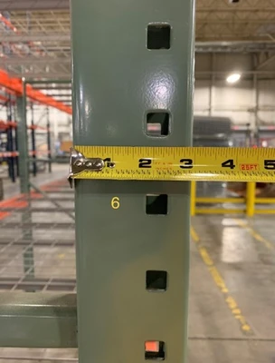 8’ x 48” Pallet Racking Upright, Double Tear Drop