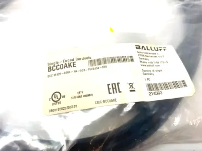 USED BALLUFF SINGLE ENDED WELDING CABLE