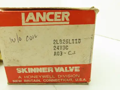 Lancer 2LB26L110 2-Way Skinner Solenoid Valve 3/8" NTP N.C. 0-40psi MISSING COIL