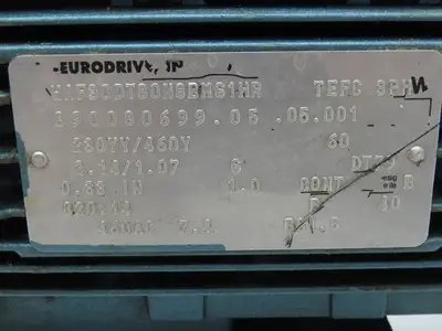 Sew Eurodrive WAF30DT80N8BMG1HR Brake Gearmotor 60:1 Ratio 14rpm .33kw 230/460V