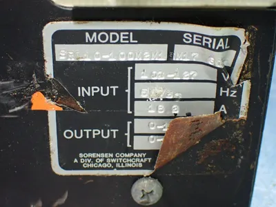 Used SORENSEN SRL10100 DC Power Supplies Ohio US | HGR 24 #941856