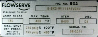 NEW FLOWSERVE B100D ACTUATOR VALVE WNXCLU2M1-18-00200 8-BX2-W1111A1V9NZ 10"