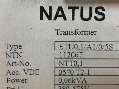 USED NATUS ETU01/A1/0/5S E210352