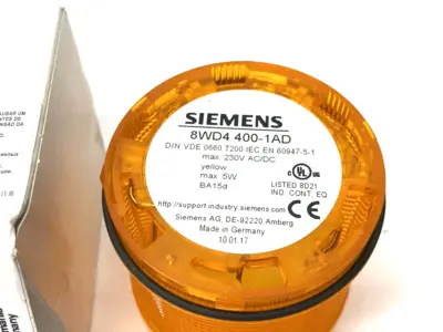 New | in-Stock Siemens Continuous Light Element, 70mm Yellow, 12-230V AC/DC Light Source Equipment Michigan US | Maverick Industrial Sales #1397301