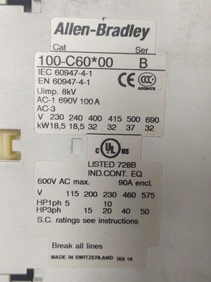USED Allen-Bradley 100-C60*00