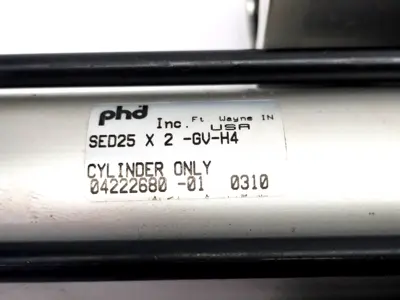 SED25X2-GV-H4, SED25X2-GV, SED25 X 2-GV-H4 | PHD SED25X2-GV-H4 Pneumatic Thruster Slide 1-3/8" Bore 2" Travel NO GUIDE SHAFTS - Used