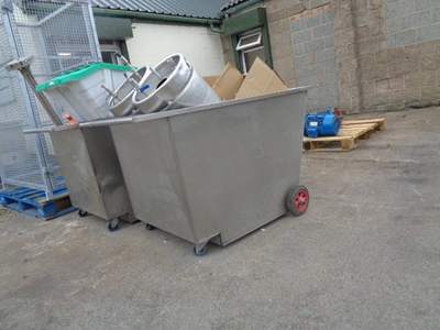 450L Open Top S/S Rectangular  Trolley Tank