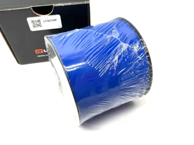 USED LABELTAC PRO MODEL HIGH PERF. 10 YEAR VINYL LABEL, BLUE, 4" X 150' ROLL
