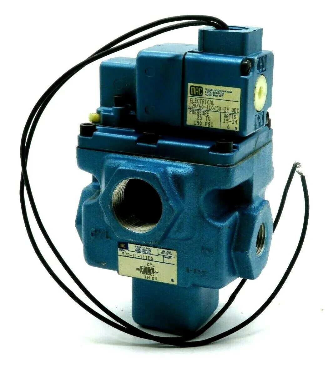 NEW MAC VALVES 57B-11-111CA SOLENOID VALVE 57B11111CA