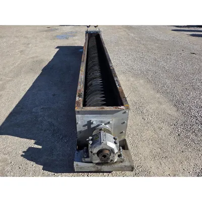 Used 18" X 20' L Thomas Conveyor Holo Flite Thermal Screw Auger Processor Dryer