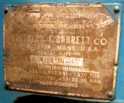 Barrett 401-E spindle post chip spinner oil extractor.