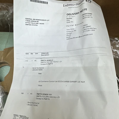 New | in-Stock Endress Hauser PMP75-3CNQ5/101 Misc Electrical & Power Parts Indiana US | J&J Industrial Supply #1258317
